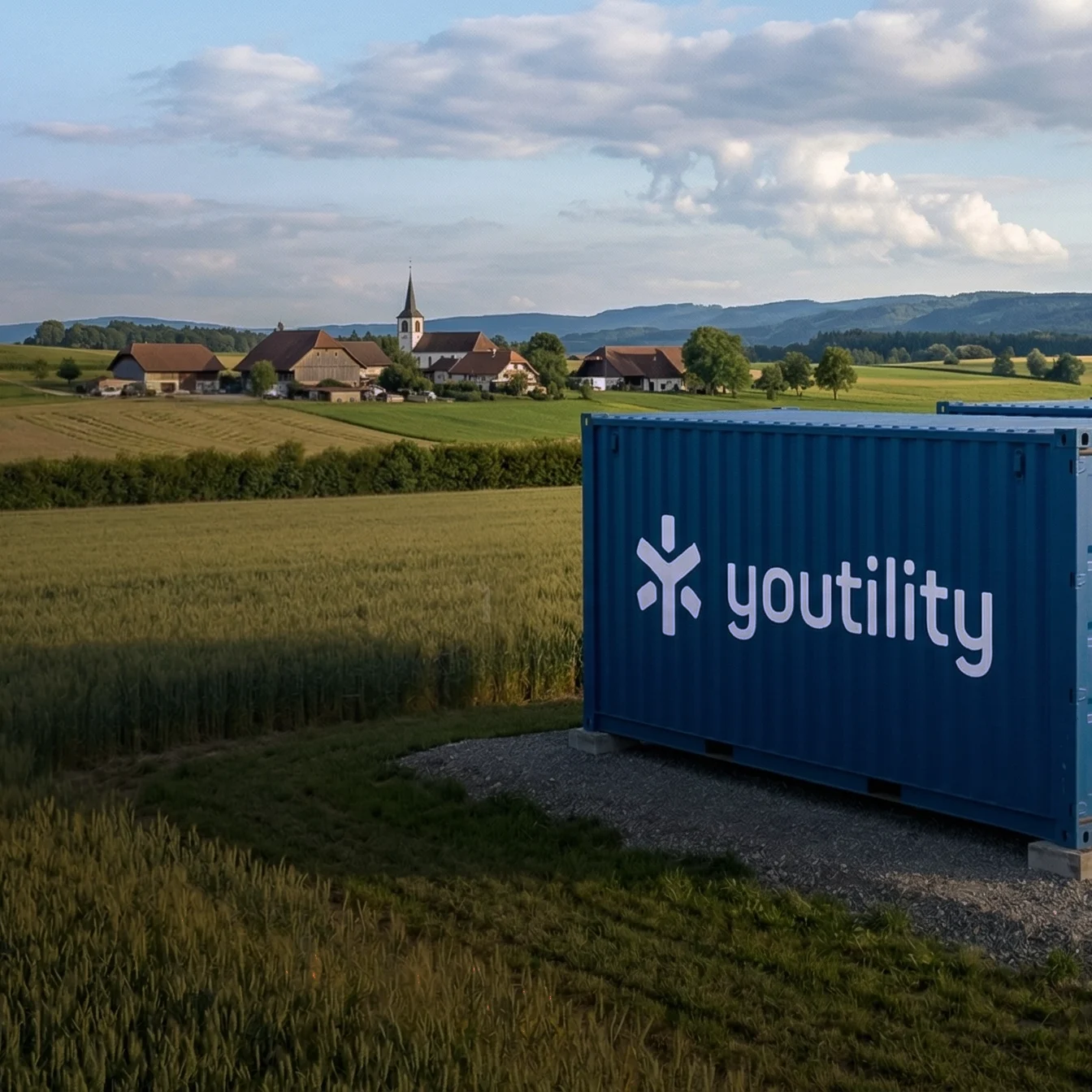 Container mit Youlity-Logo im Feld